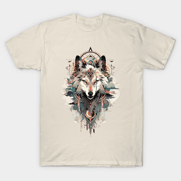 Vintage Wolf Totem T-Shirt by crula